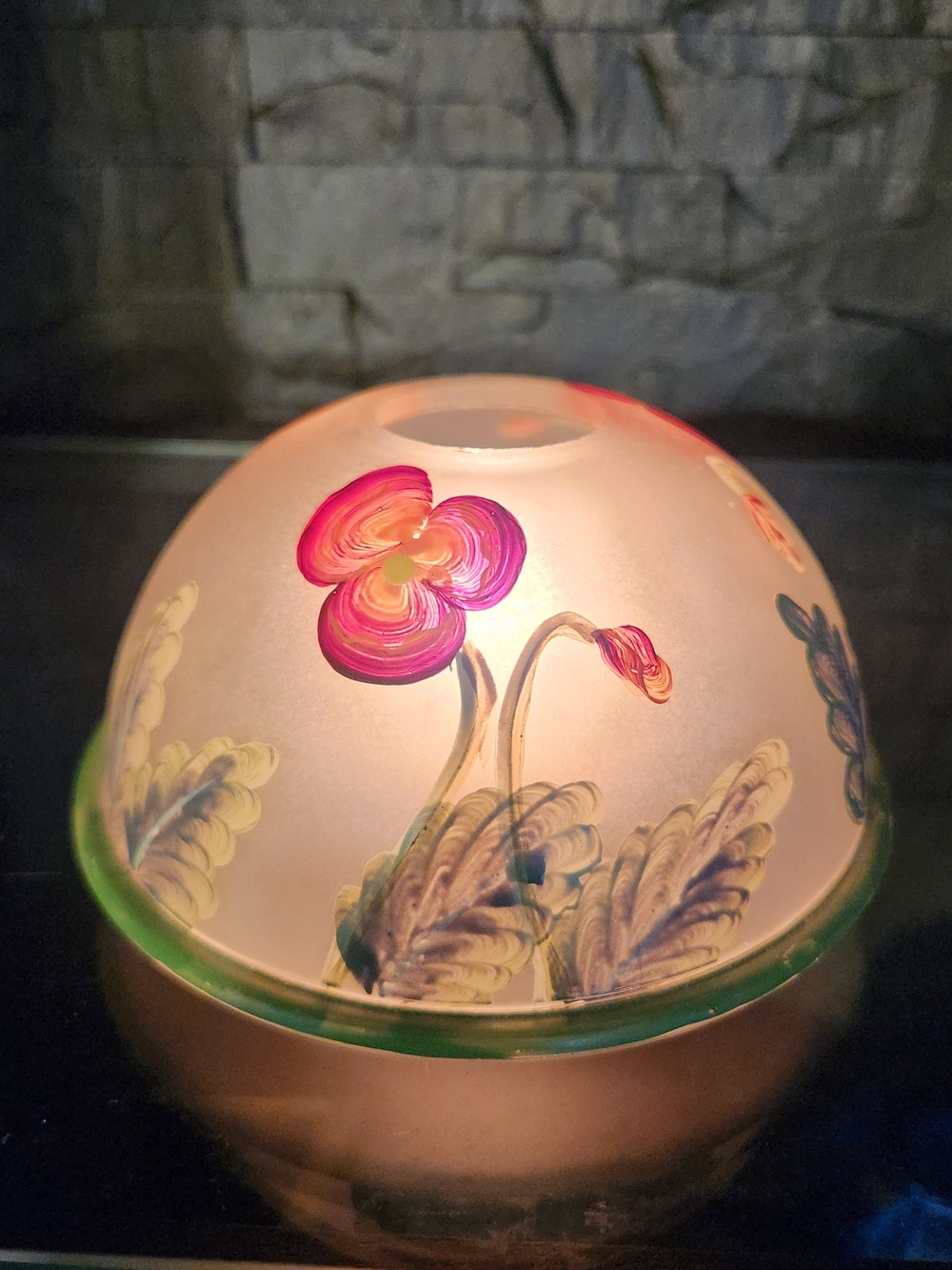 Dennis East International Hand-Painted Glass Domed Tealight Holder / Fairy Lamp